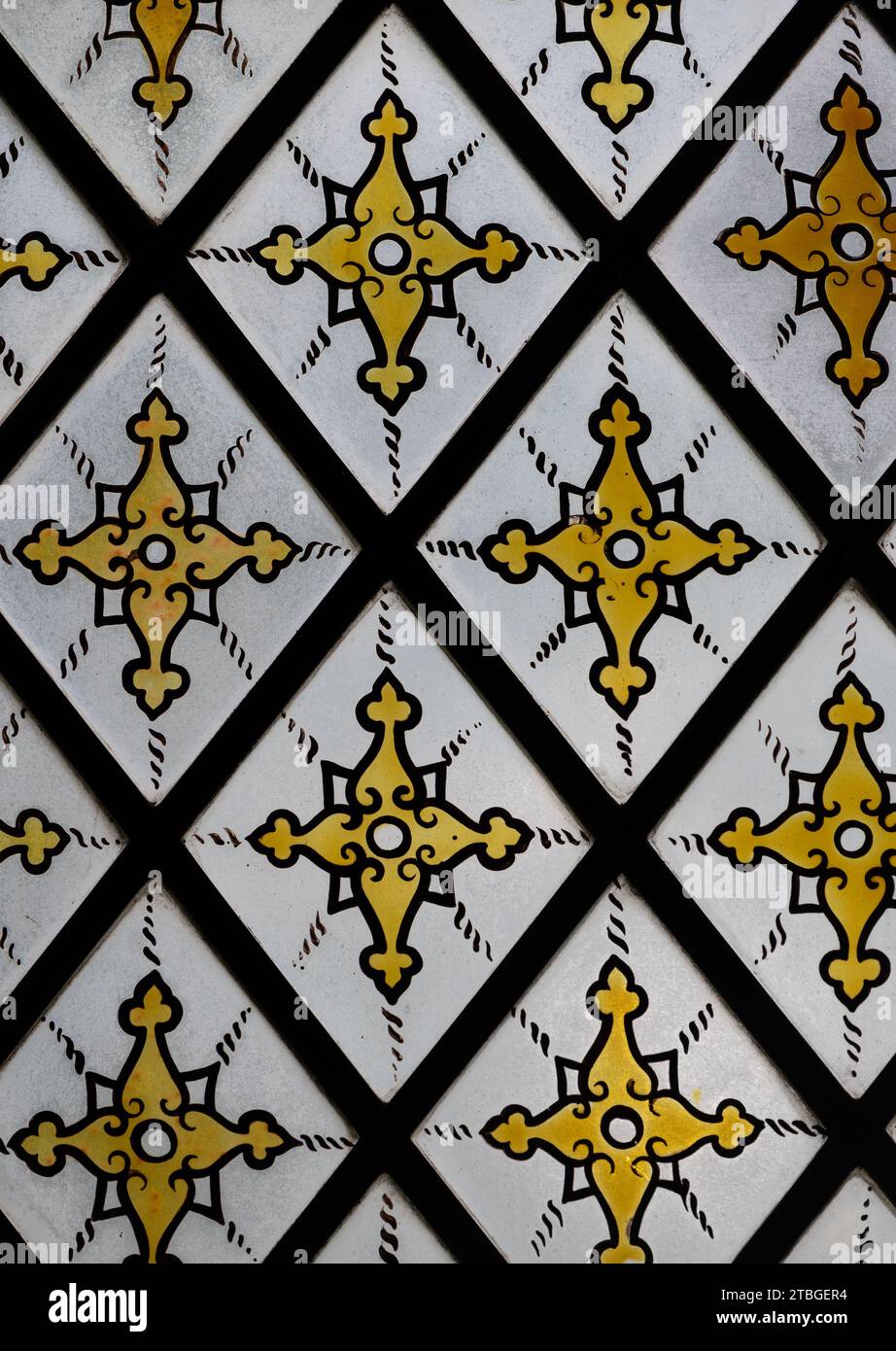 Buntglas in St. Peter`s Church, Barford, Warwickshire, England, Großbritannien Stockfoto